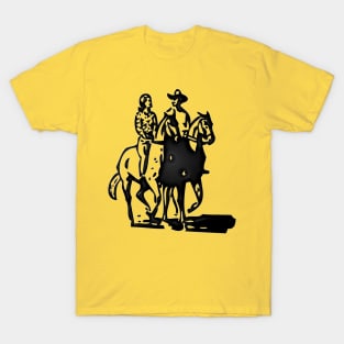 Western Era - Cowboy and Cowgirl on Horseback T-Shirt